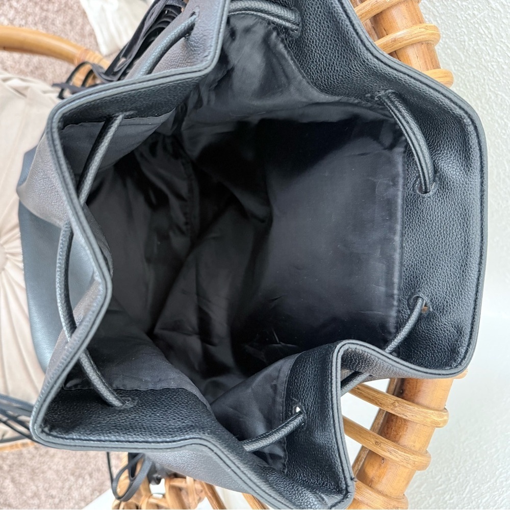 Victoria’s Secret Drawstring Black Fringe Backpack - Picture 6 of 7